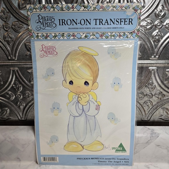 Precious Moments Other - Vtg Precious Moments Iron-On Transfer Design - Timmy the Angel #505 1993 Boy NEW